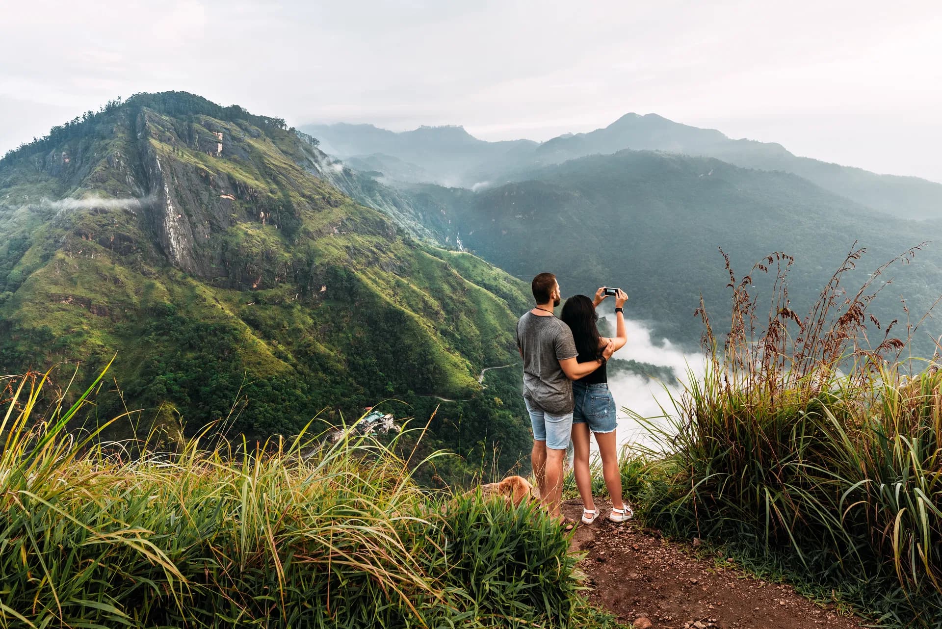 couple enjoying the scenic beauty of Nuwara Eliya