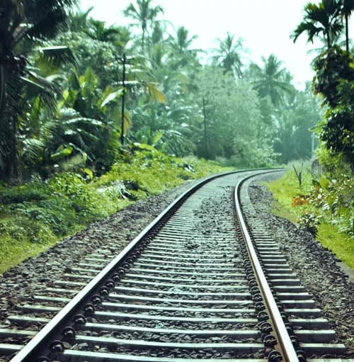 Scenic train journey through Sri Lanka's mountains